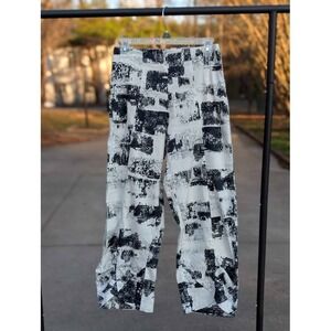 Porto San Francisco Abstract Crop Pants Size 1 Black White Architectural pants